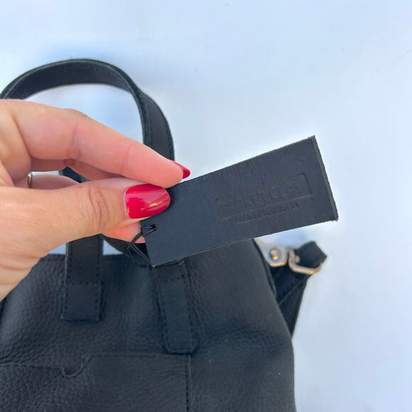 New Parker Clay Valley Wine Tote Leather Black Cylindrical Two Bottles - Picture 12 of 14